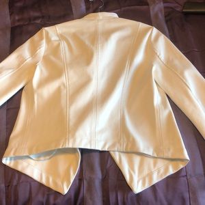 BB Dakota Jackets & Coats - BB DAKOTA Asymmetrical White Leather Coat BB Dakota Jackets & Coats - BB DAKOTA Asymmetrical White Leather Coat